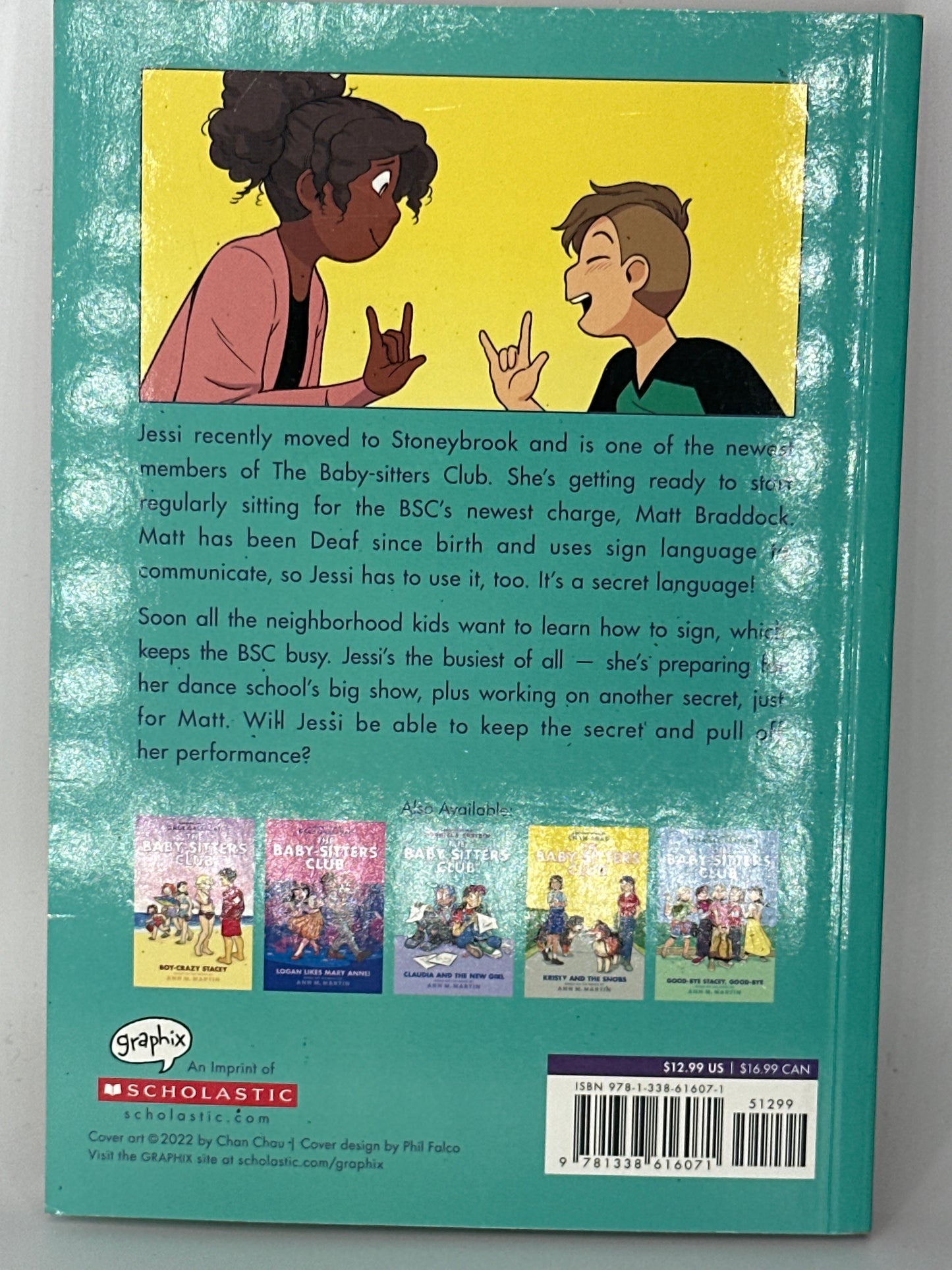 Jessi's Secret Language: A Graphic Novel (The Baby-Sitters Club #12) (The Baby-Sitters Club Graphix) back cover used books
