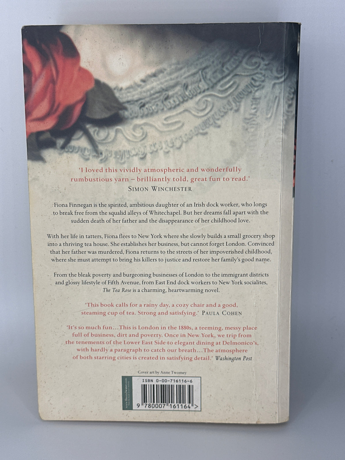 Jennifer Donnelly The Tea Rose actual back cover used books
