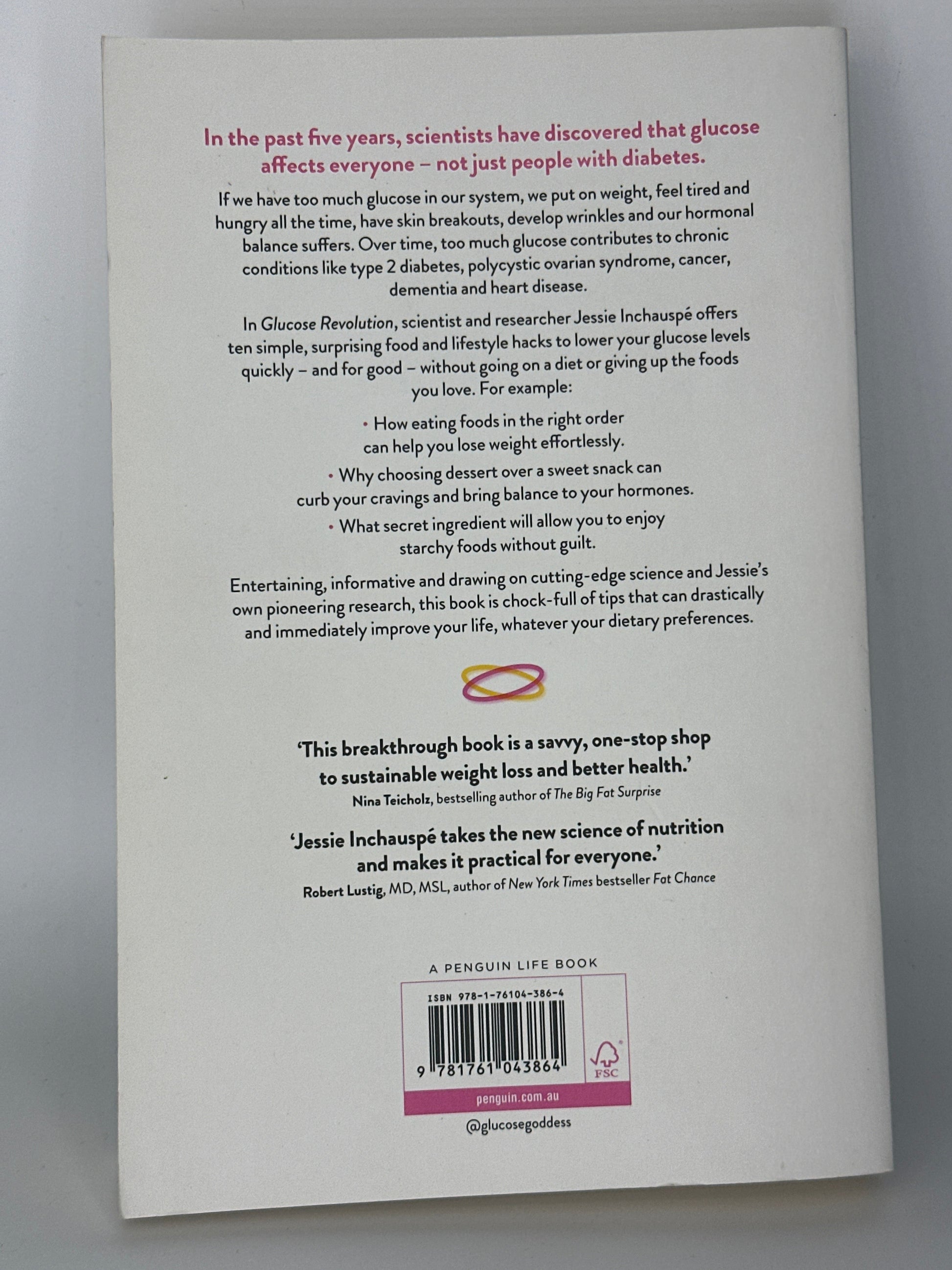 Jessie Inchauspe Glucose Revolution actual back cover used books