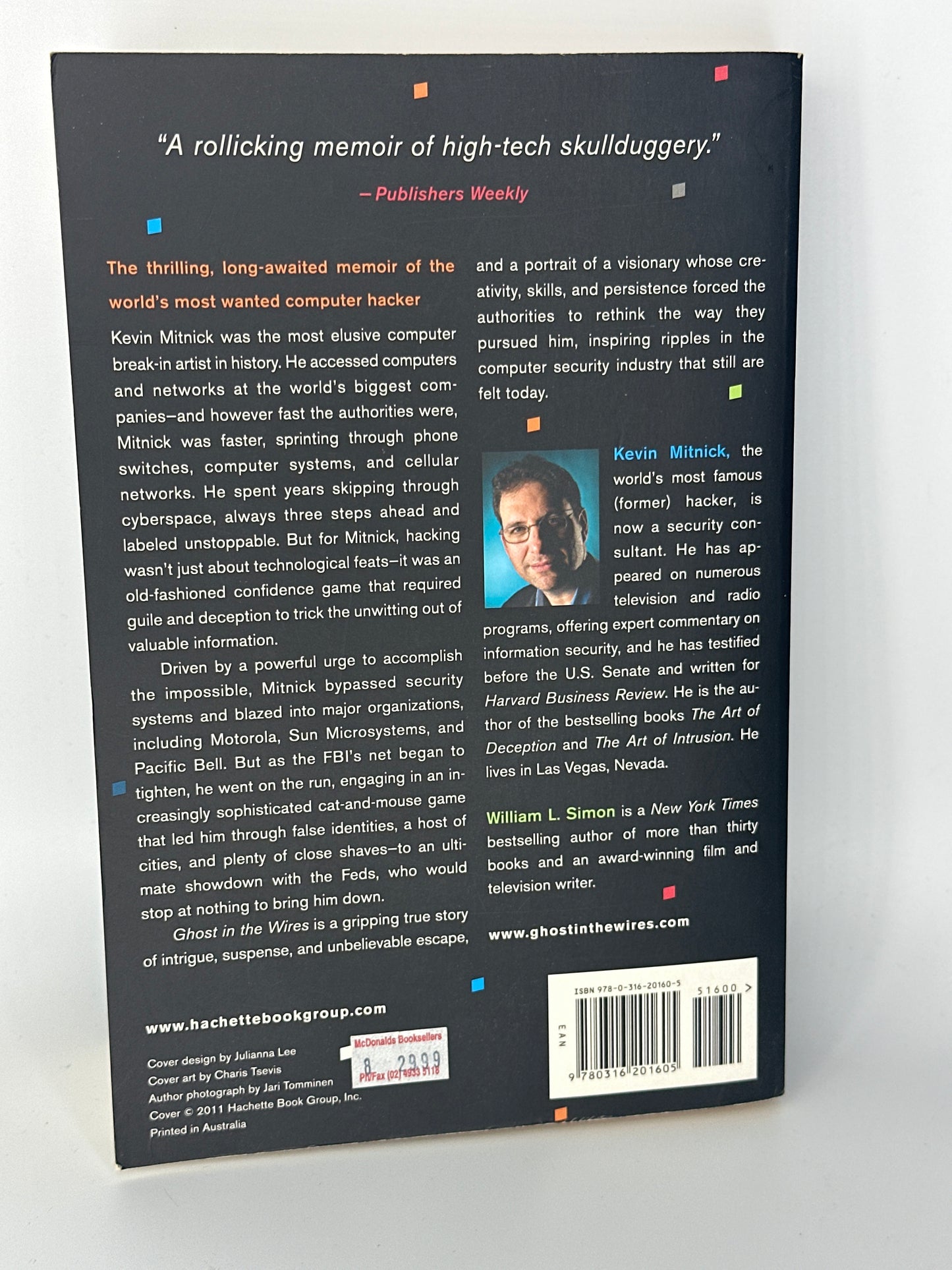 Kevin Mitnick Ghost in the Wires actual back cover used books