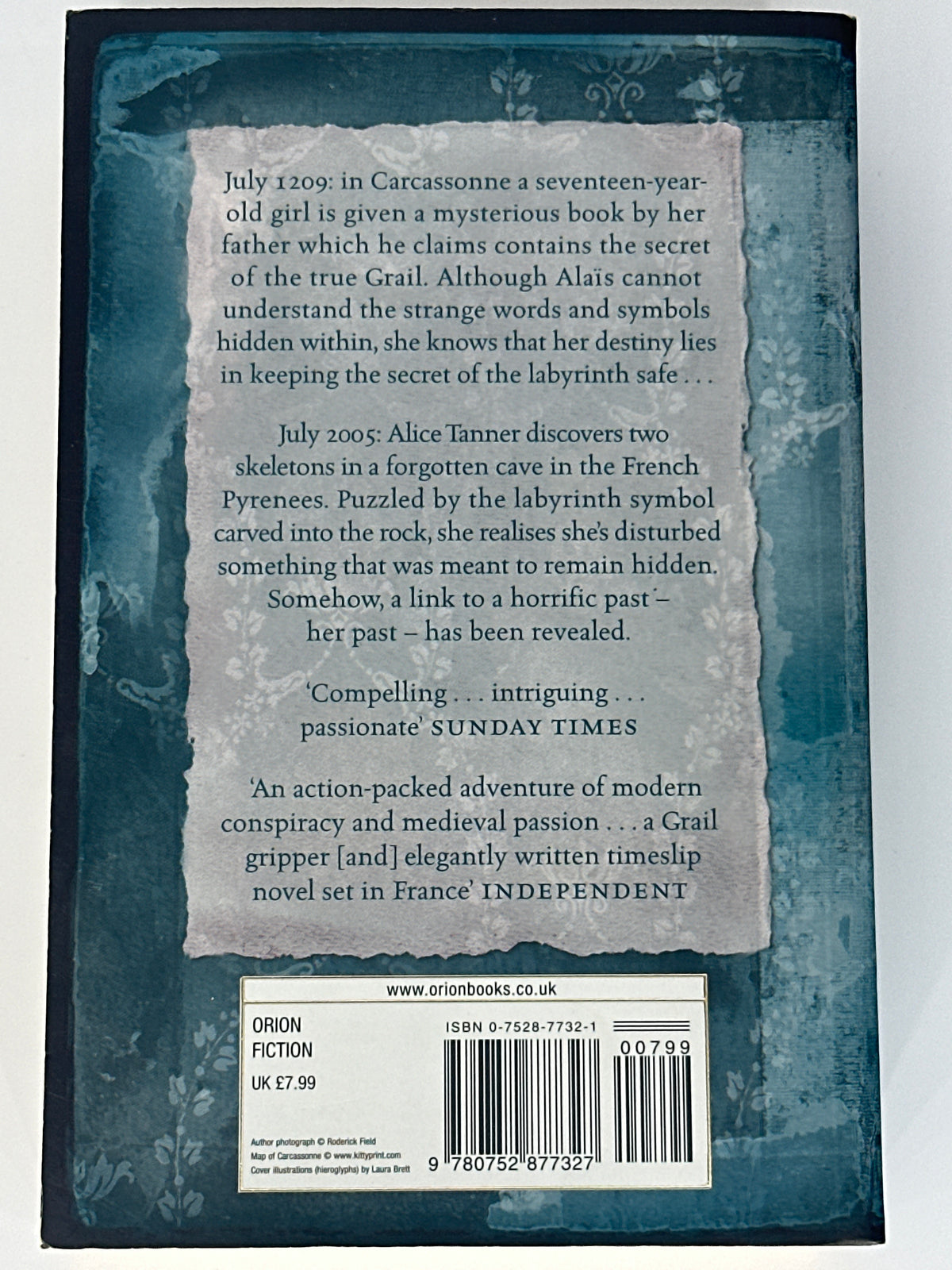Kate Mosse Labyrinth actual back cover image