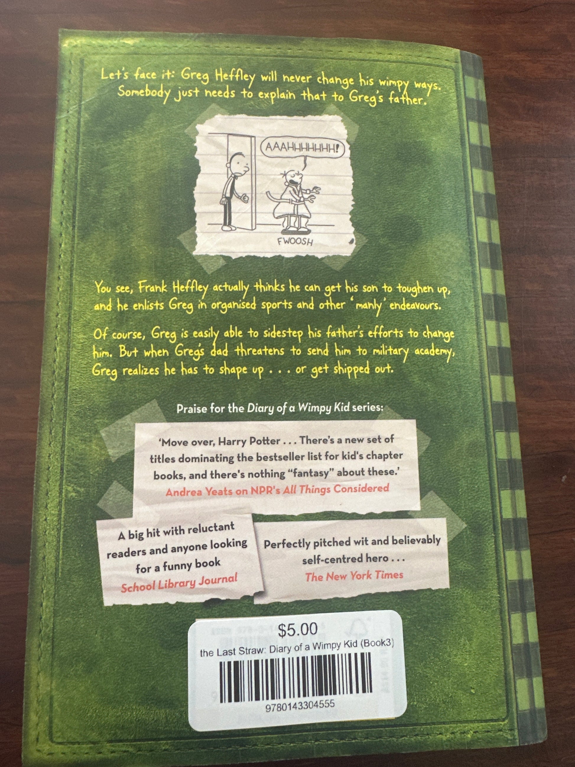Jeff Kinney the Last Straw: Diary of a Wimpy Kid back cover