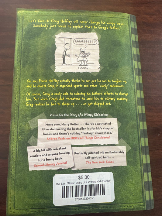 Jeff Kinney the Last Straw: Diary of a Wimpy Kid back cover