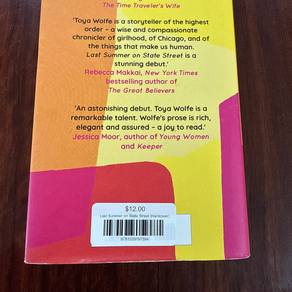 Toya Wolfe Last Summer on State Street back cover