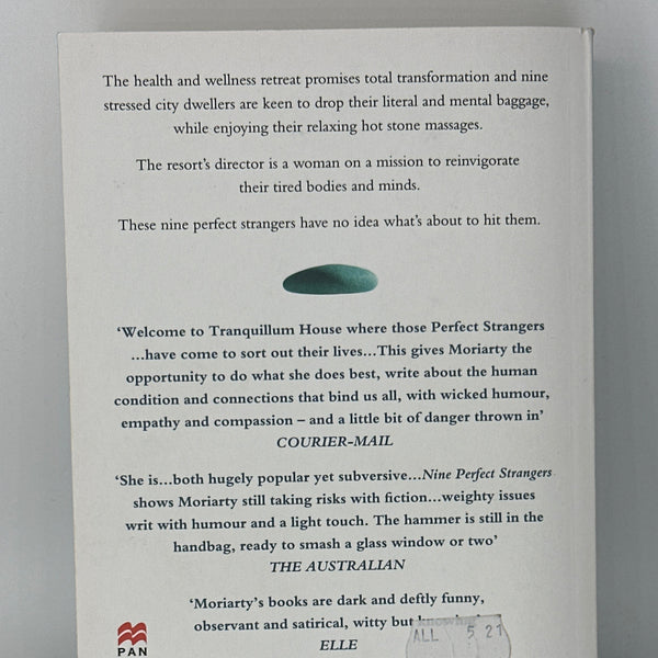 Liane Moriarty Nine Perfect Strangers actual back cover used books