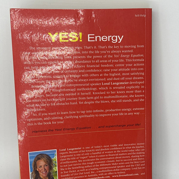 Loral Langemeier Yes! Energy: The Equation to Do Less, Make More actual back cover used books