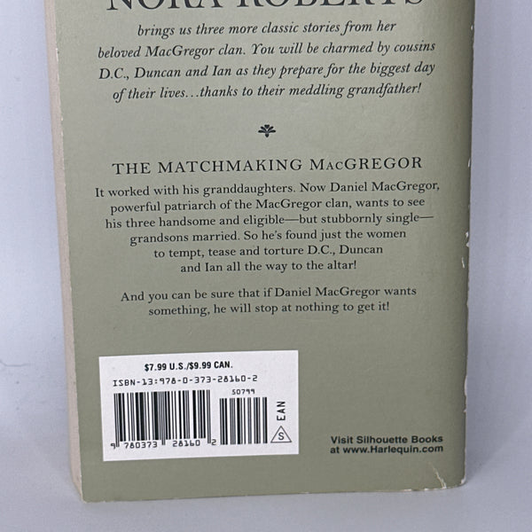 Nora Roberts The MacGregor Grooms  back cover used books