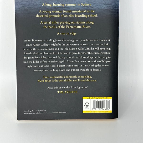 Matthew Spencer Black River actual back cover used books