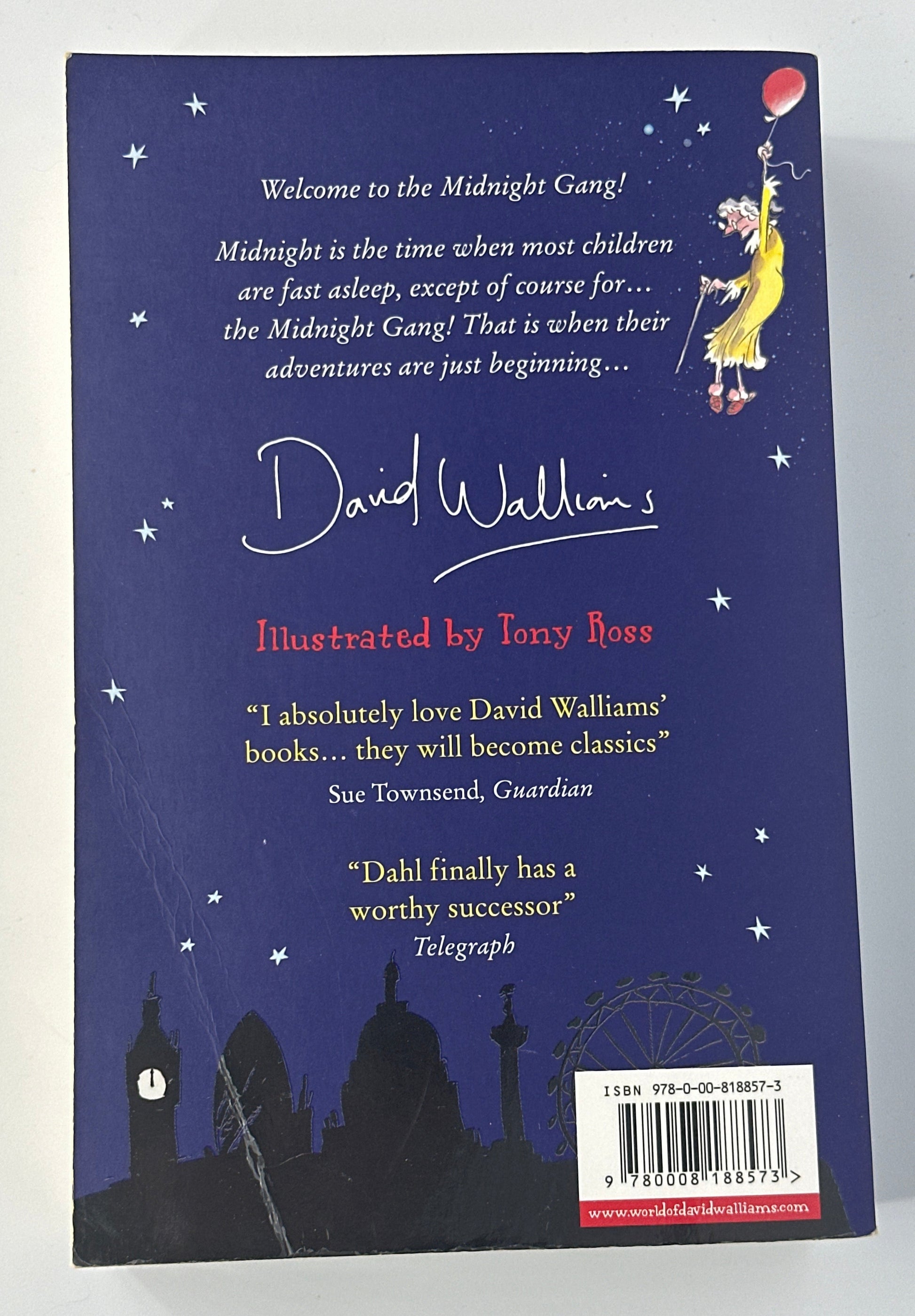 Midnight Gang by David Walliams back cover used books