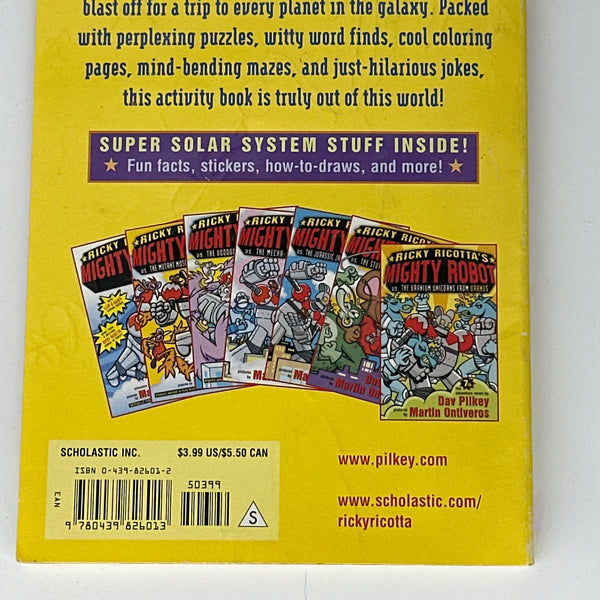 Ricky Ricotta's Mighty Robot Astro Activity Book o fun back cover image