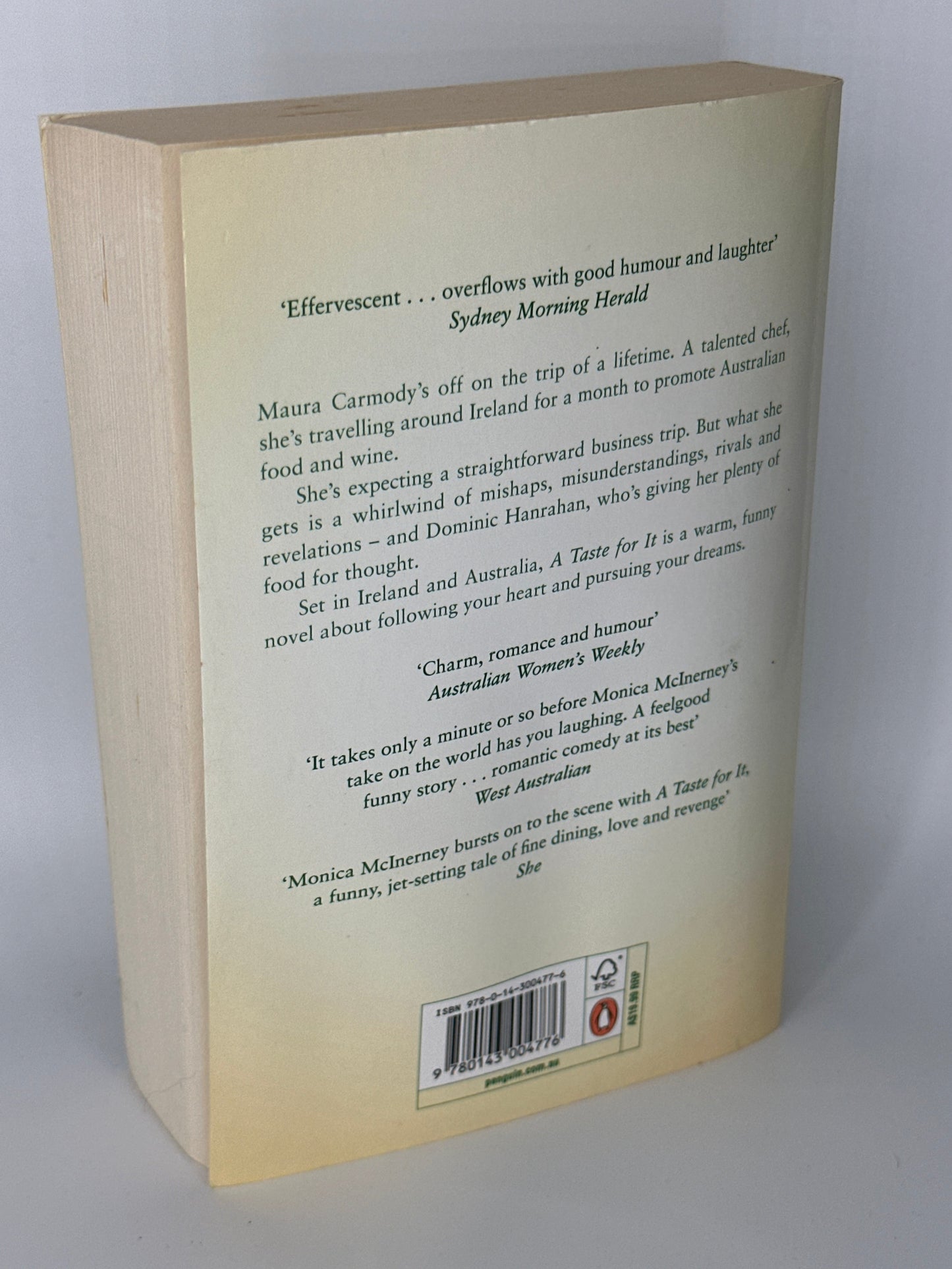 Monica McInerney A Taste for It actual back cover used books