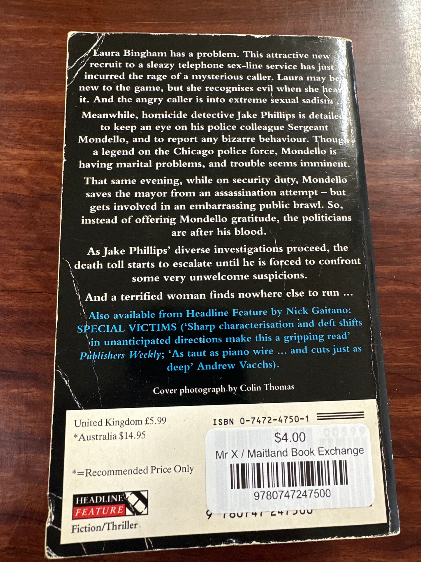 Mr X by Nick Gaitano back cover