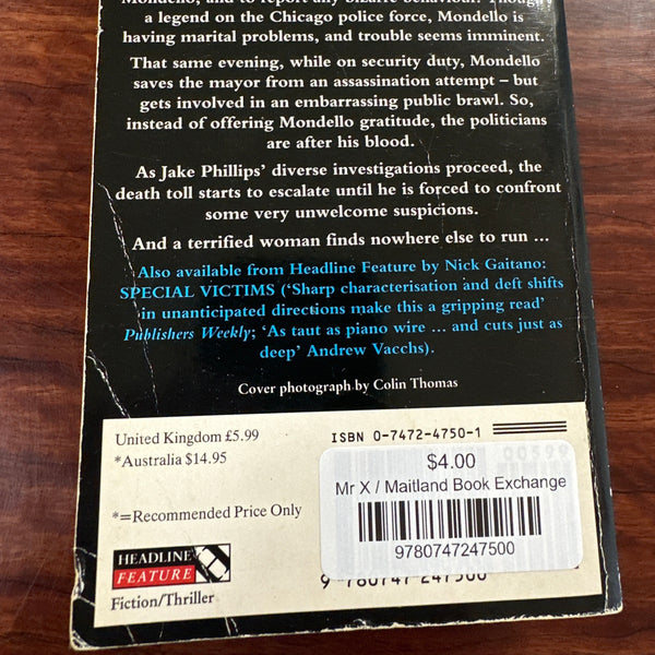 Mr X by Nick Gaitano back cover