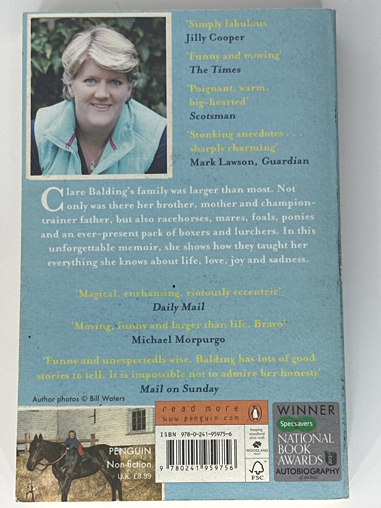 Clare Balding My Animals & Other Family back cover image