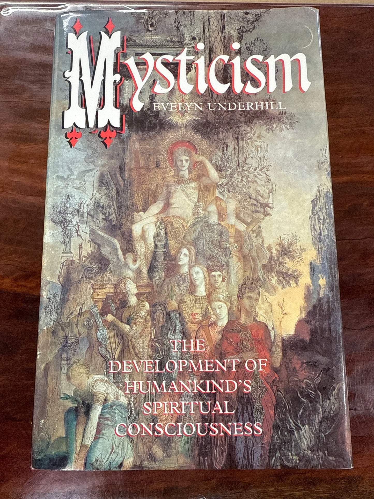Book titled 'Mysticism' with a cover illustration by Evelyn UNDERHILL