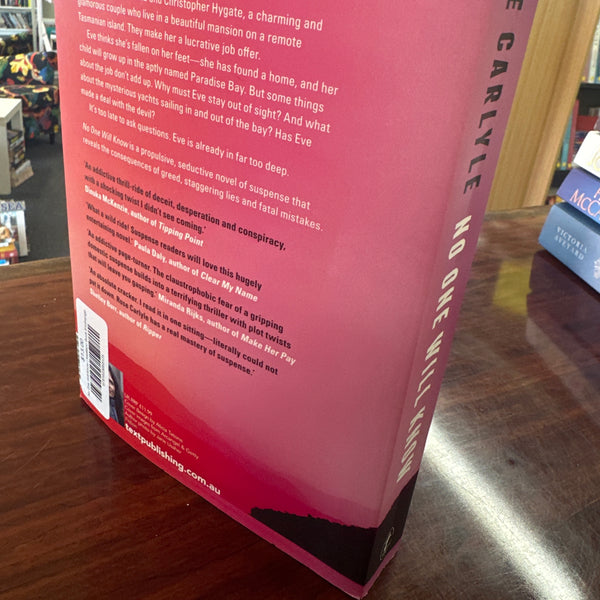 Rose Carlyle No One Will Know back cover