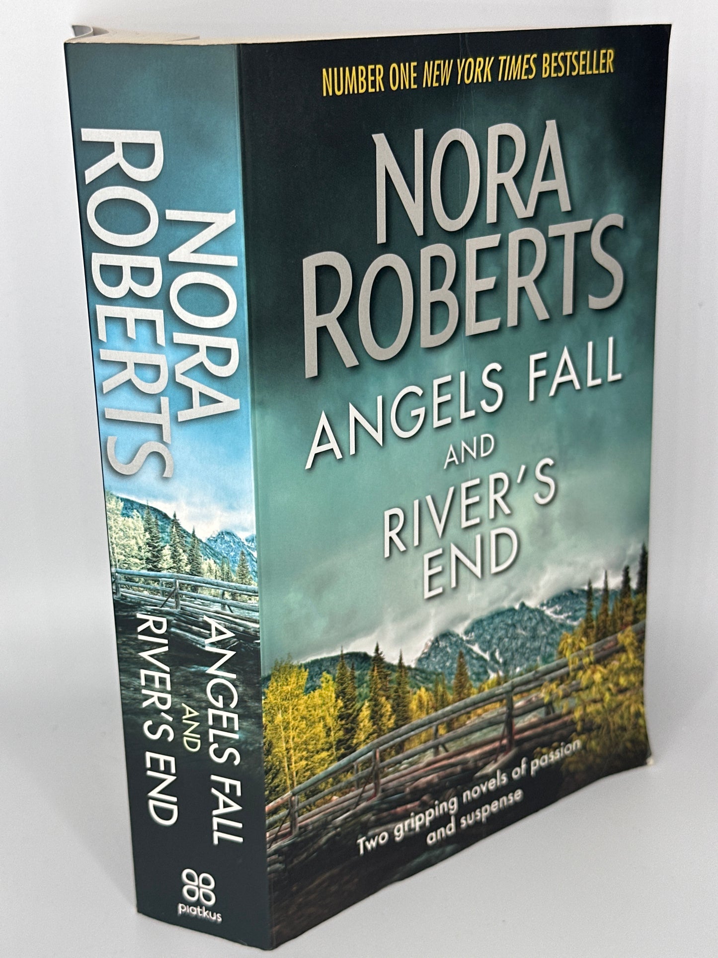 Nora Roberts Angels Fall and River's End actual spine used books