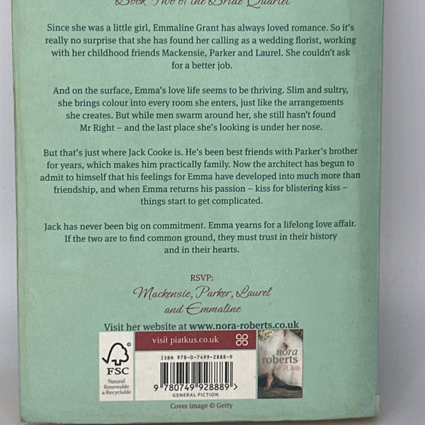Nora Roberts Bed Of Roses actual back cover used books