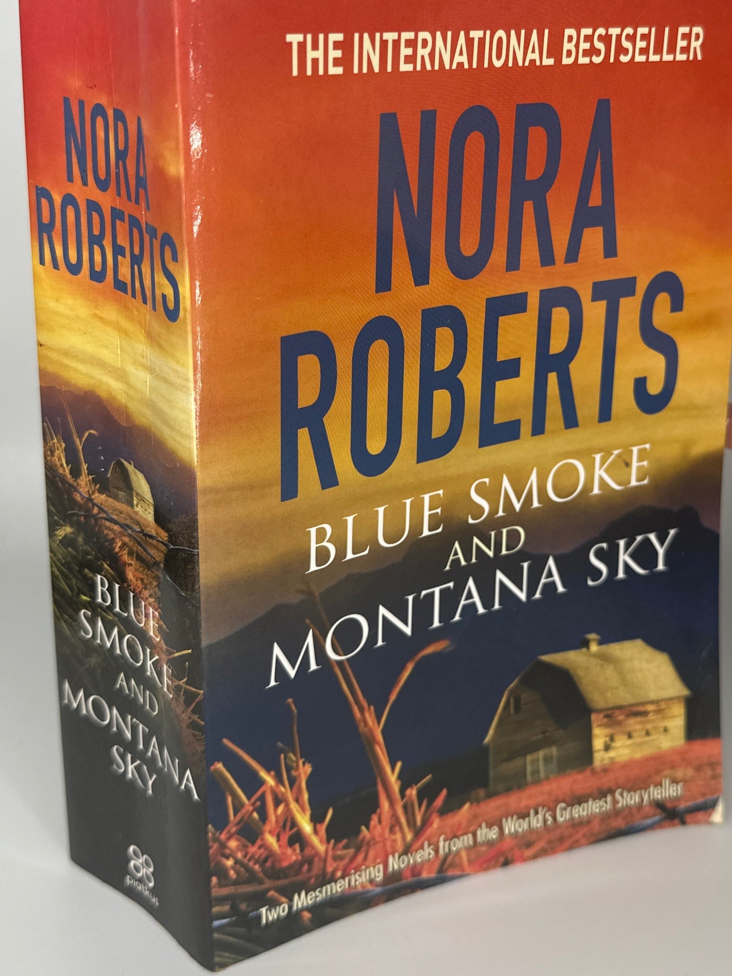 Nora Roberts Blue Smoke and Montana Sky actual spine used books