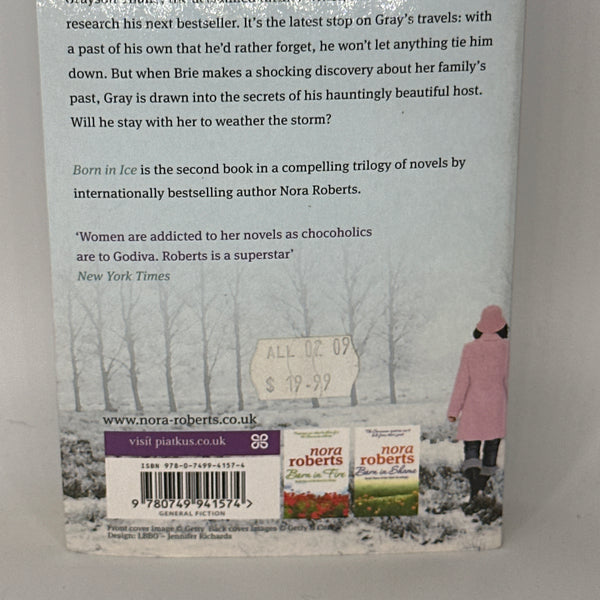 Nora Roberts Born In Ice: Number 2 in series (Concannon Sisters Trilogy) actual back cover used books