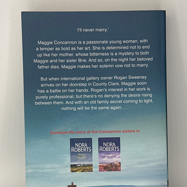 Nora Roberts Born in Fire (Concannon Sisters Trilogy) actual back cover used books
