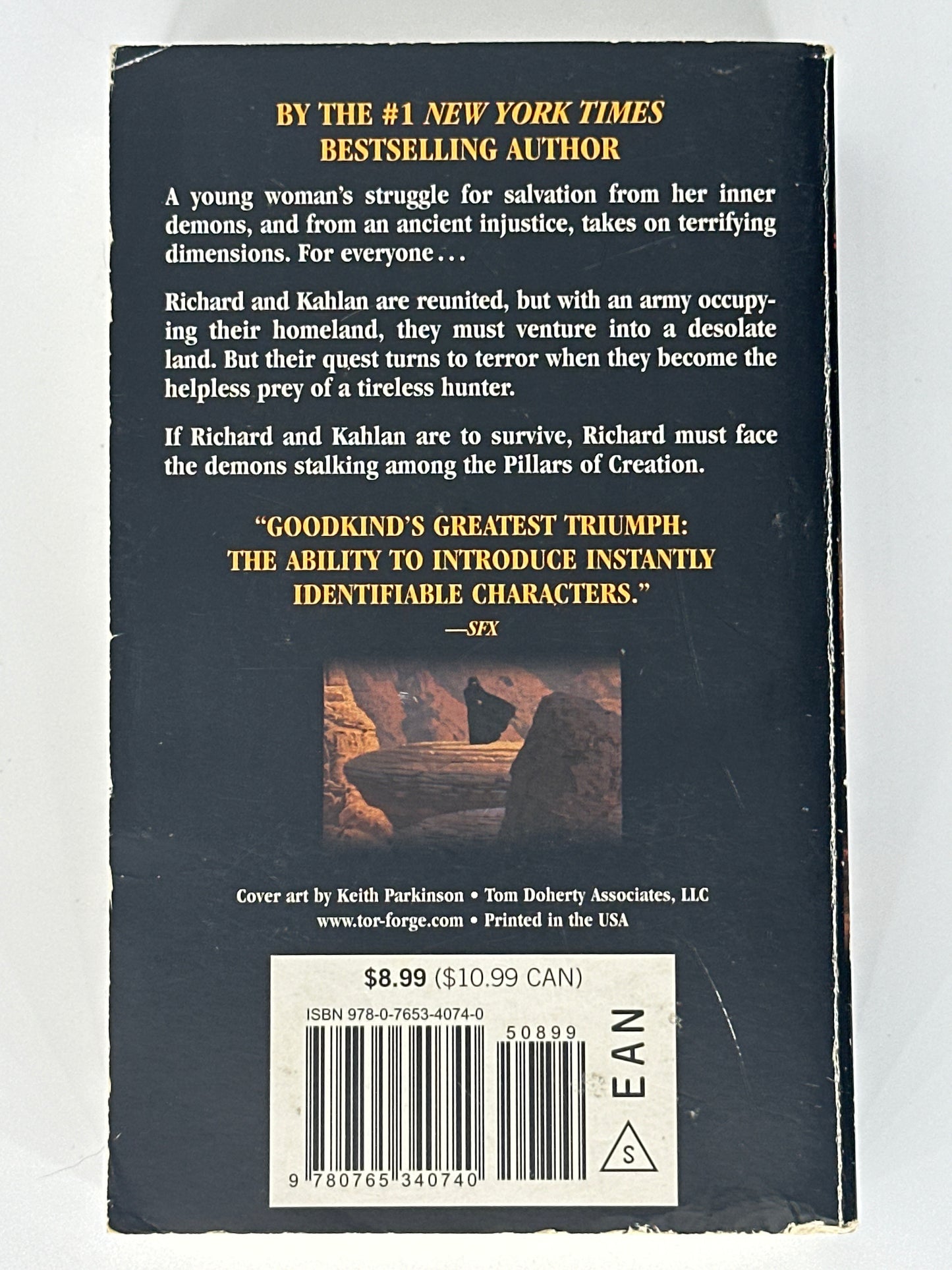 Terry Goodkind Pillars of Creation back cover image 