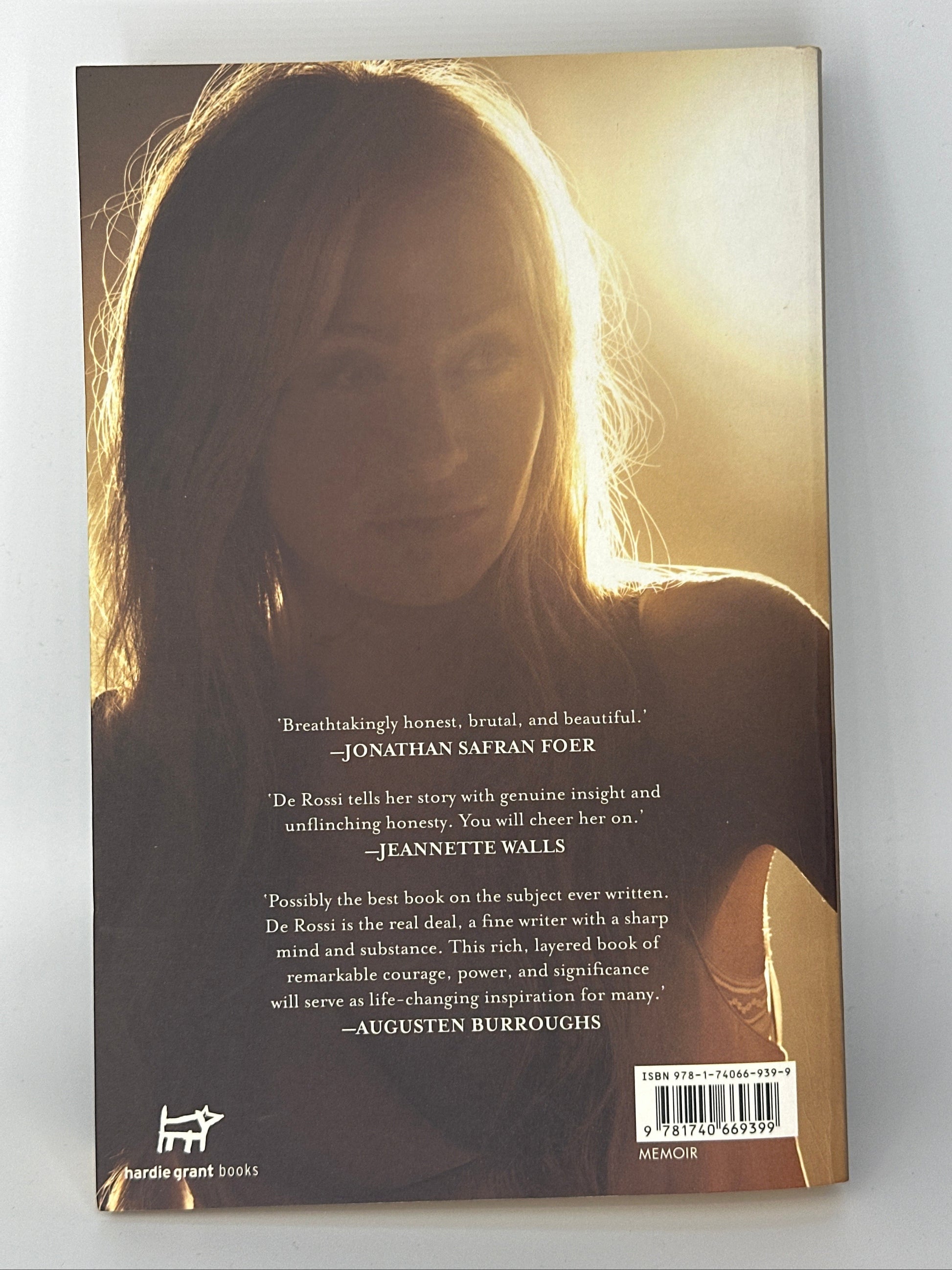 Portia De Rossi Unbearable Lightness actual back cover used books