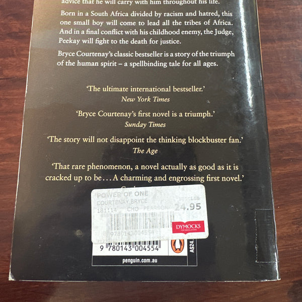 Bryce Courtenay Power of One back cover image 