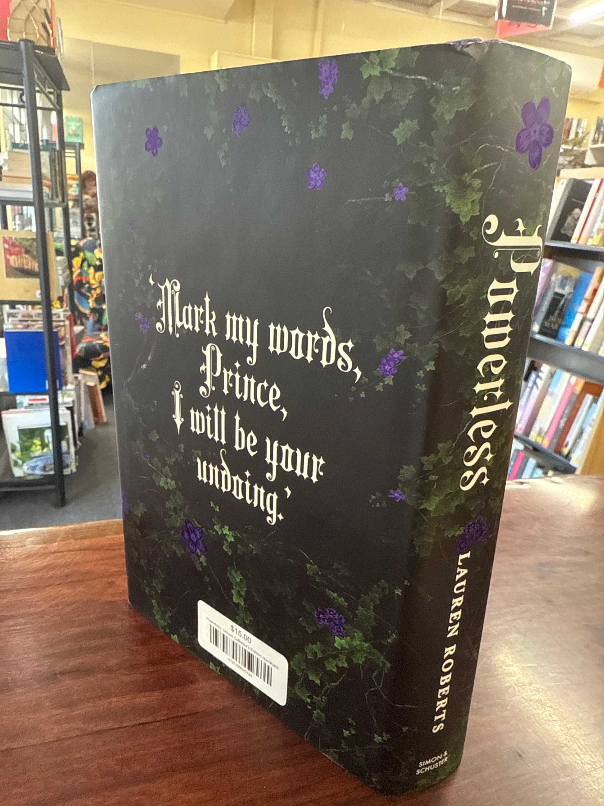Lauren Roberts Powerless: Deluxe Collector's Edition Hardback back cover