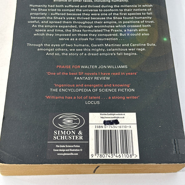 Walter Jon Williams Praxis back cover image