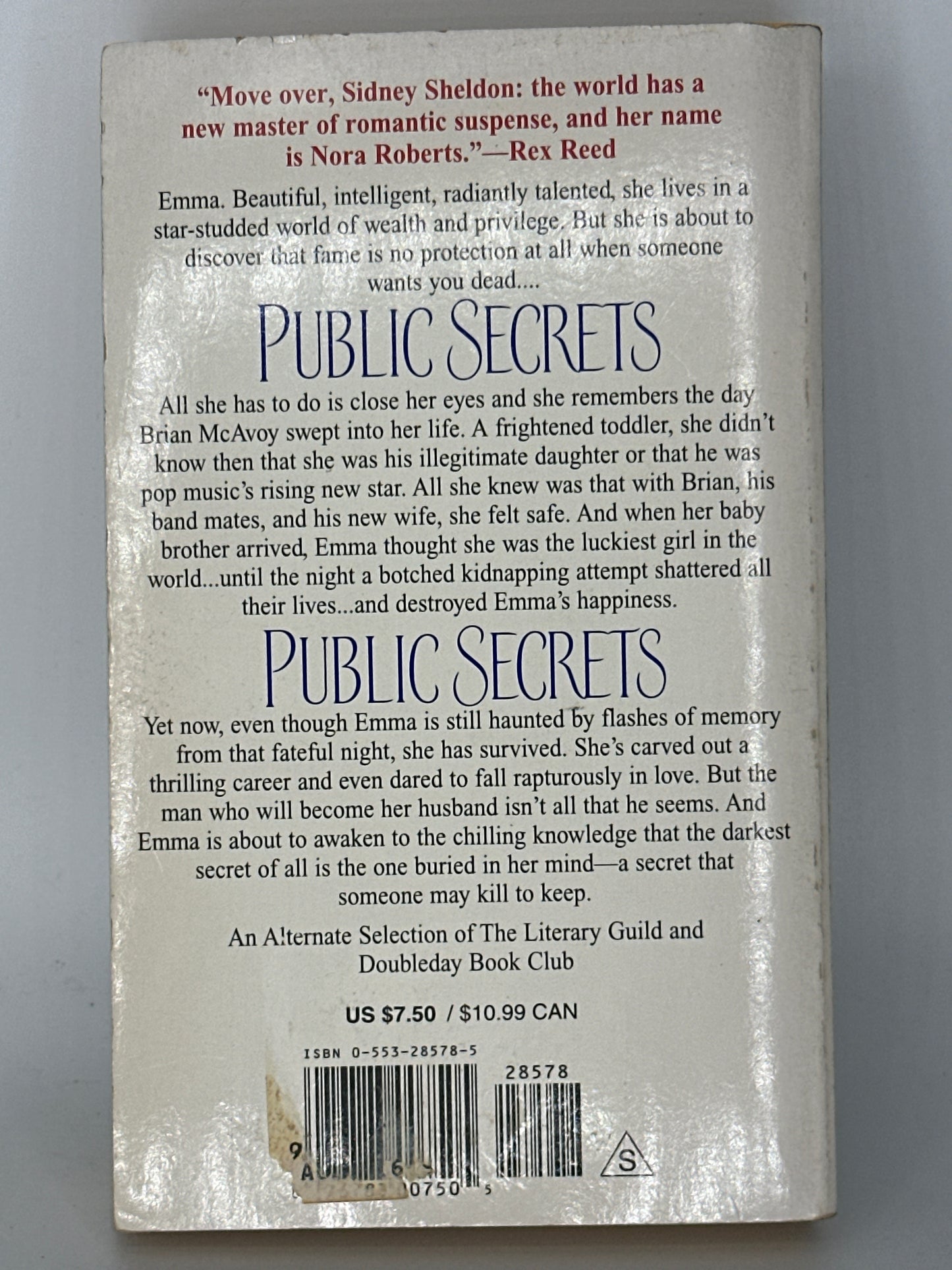 Nora Roberts Public Secrets: A Novel back cover used books