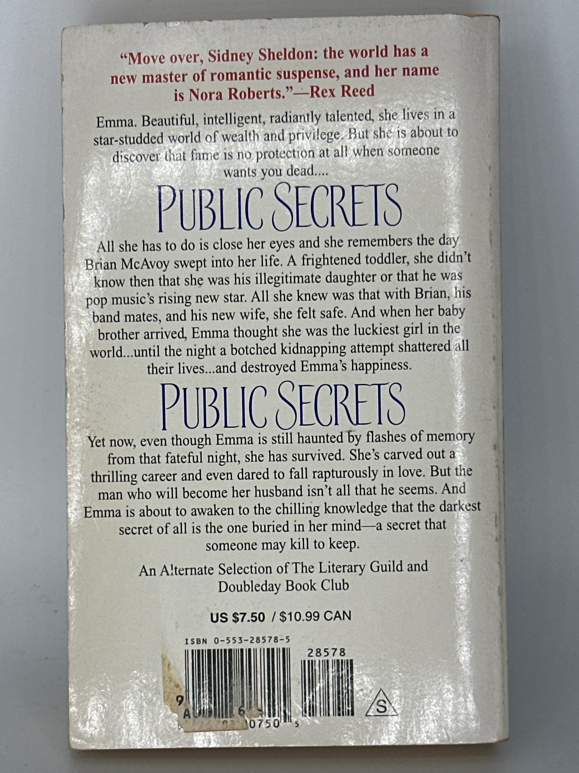 Nora Roberts Public Secrets: A Novel back cover used books