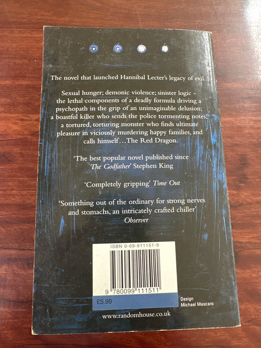 Thomas Harris Red Dragon (Hannibal Lecter) back cover image