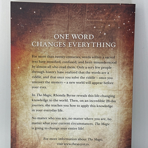 Rhonda Byrne The Magic actual back cover used books