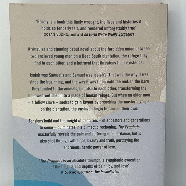 Robert Jones Jr The Prophets actual back cover used books
