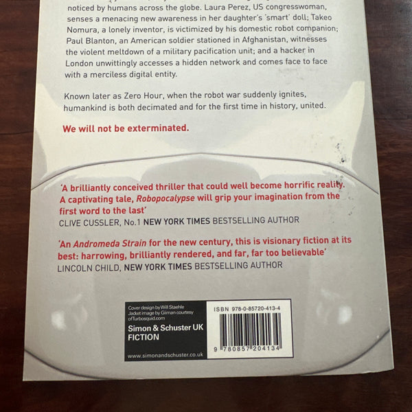 Robopocalypse by Daniel H Wilson back cover