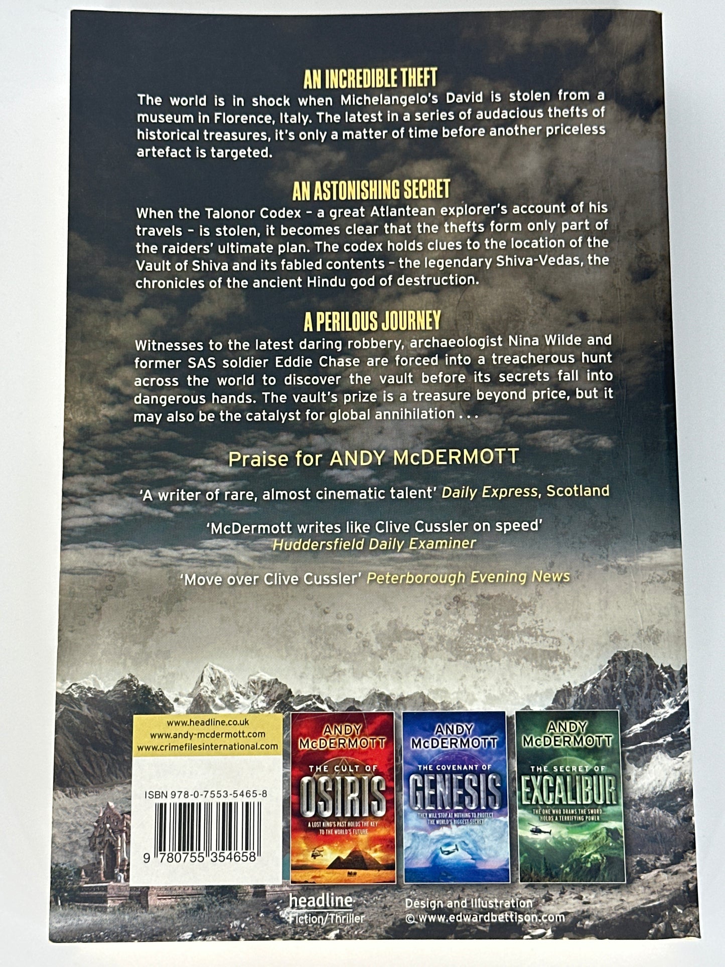 Andy McDermott Sacred Vault back cover image