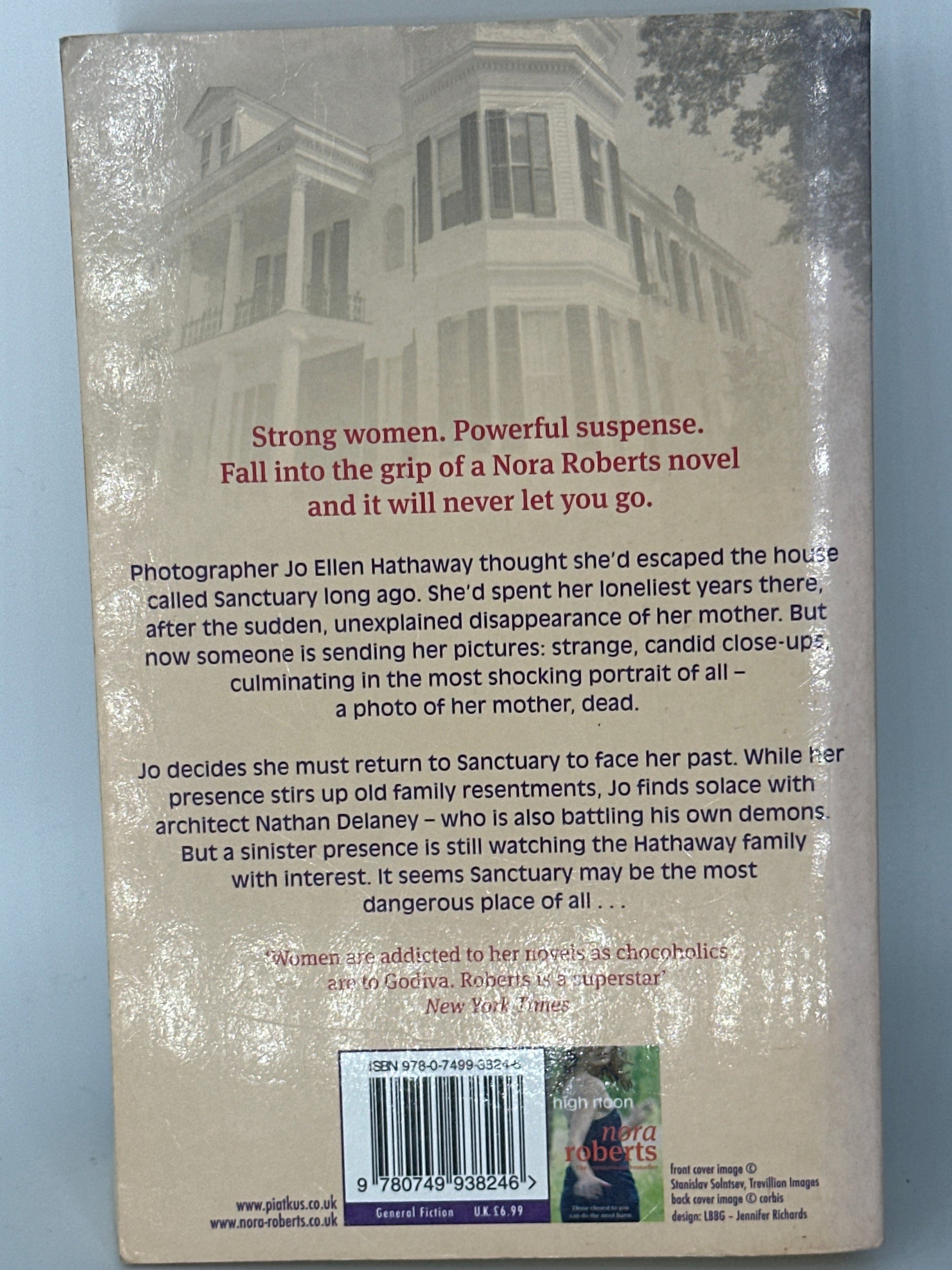 Nora Roberts Sanctuary back cover used books