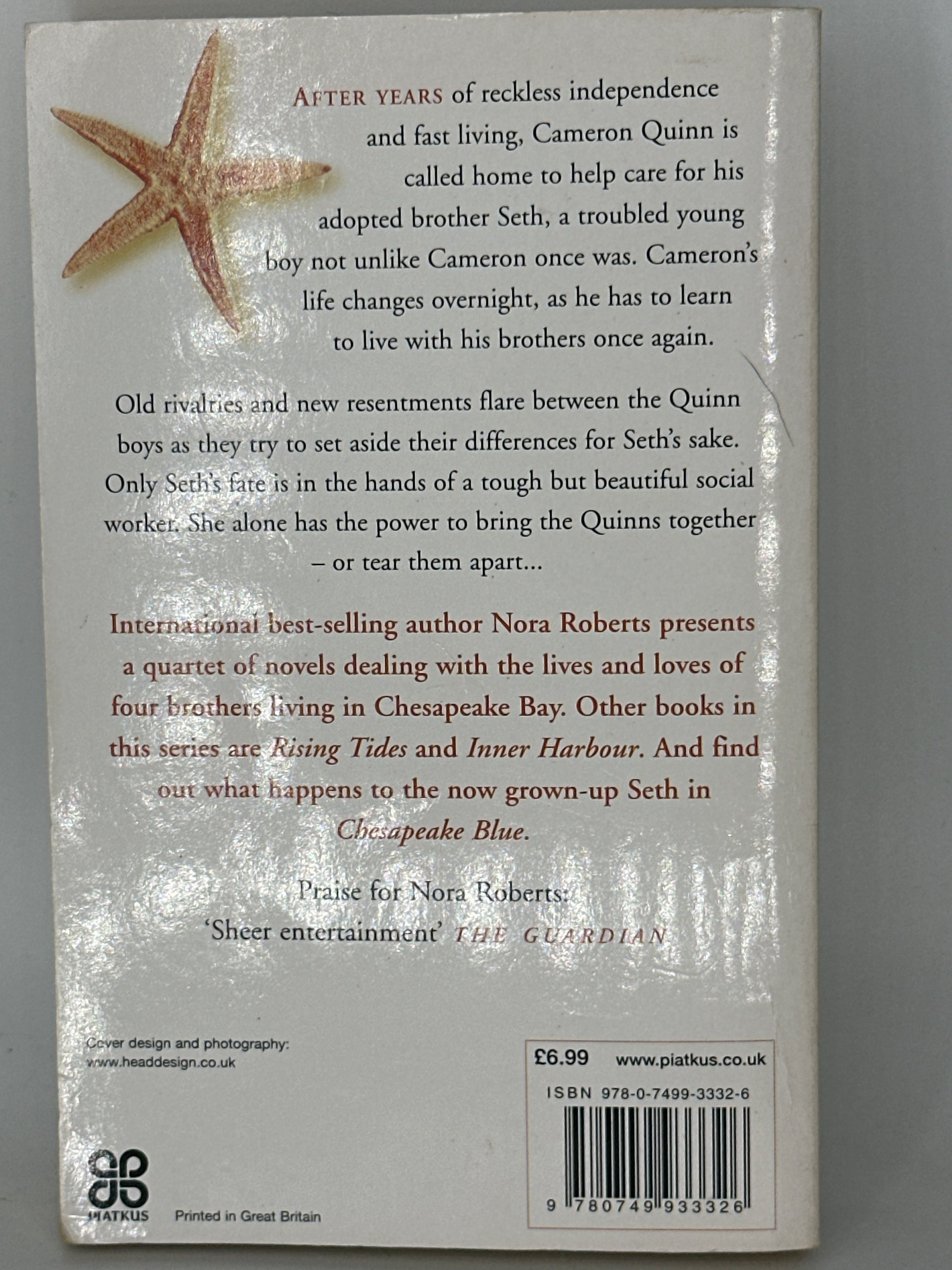 Nora Roberts Sea Swept back cover used books