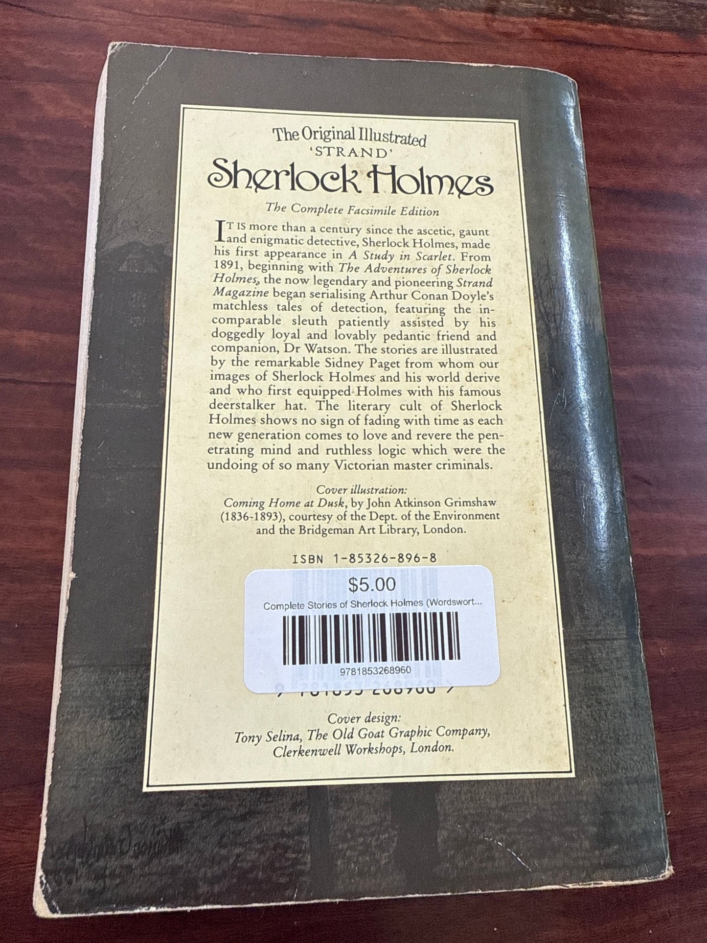 Sir Arthur Conan Doyle Sherlock Holmes back cover