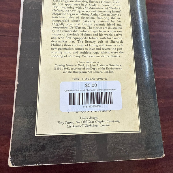 Sir Arthur Conan Doyle Sherlock Holmes back cover