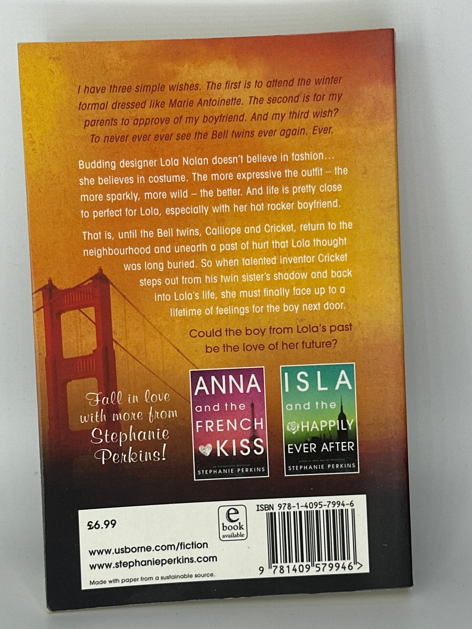 Stephanie Perkins Lola & The Boy Next Door actual back cover used books