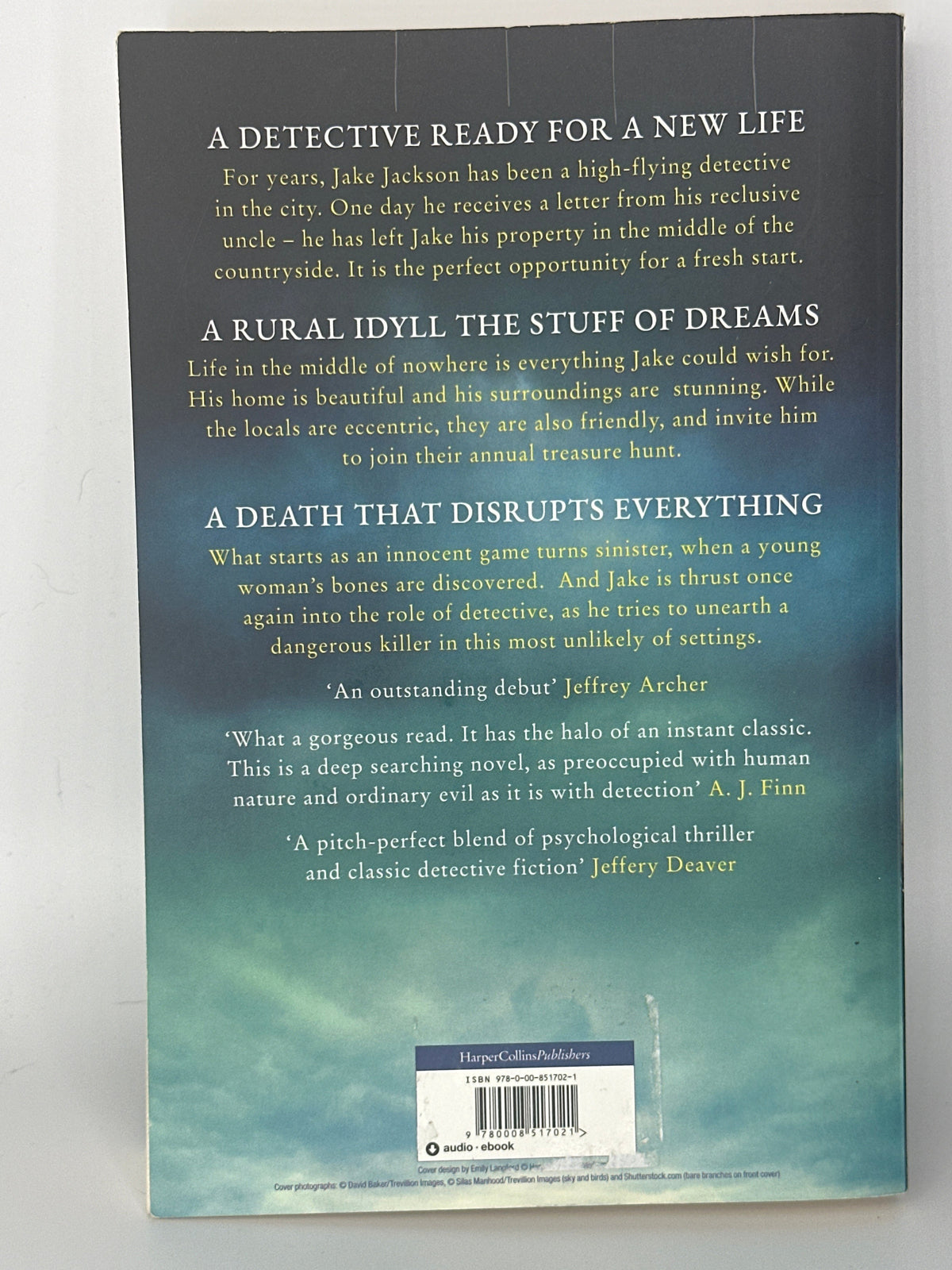 Stig Abell Death Under a Little Sky actual back cover used books