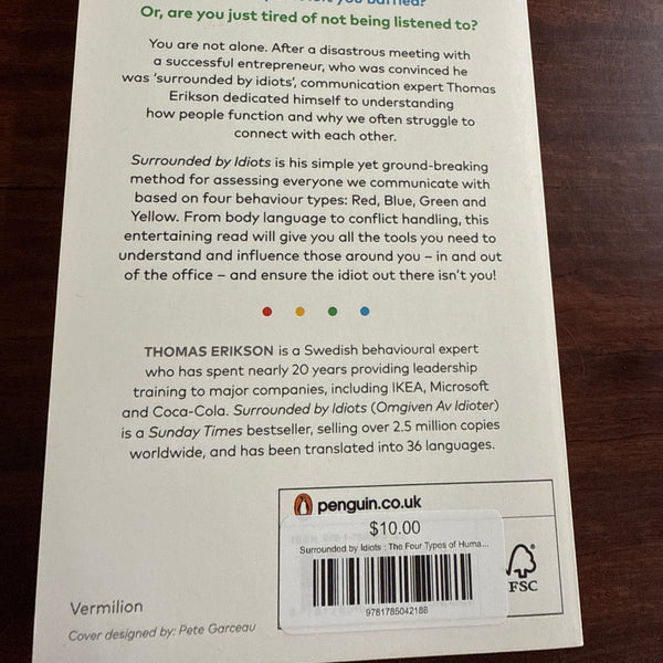 Thomas Erikson Surrounded by Idiots back cover