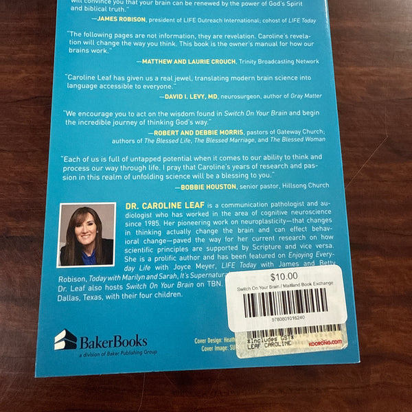 Dr Caroline Leaf Switch On Your Brain back  cover