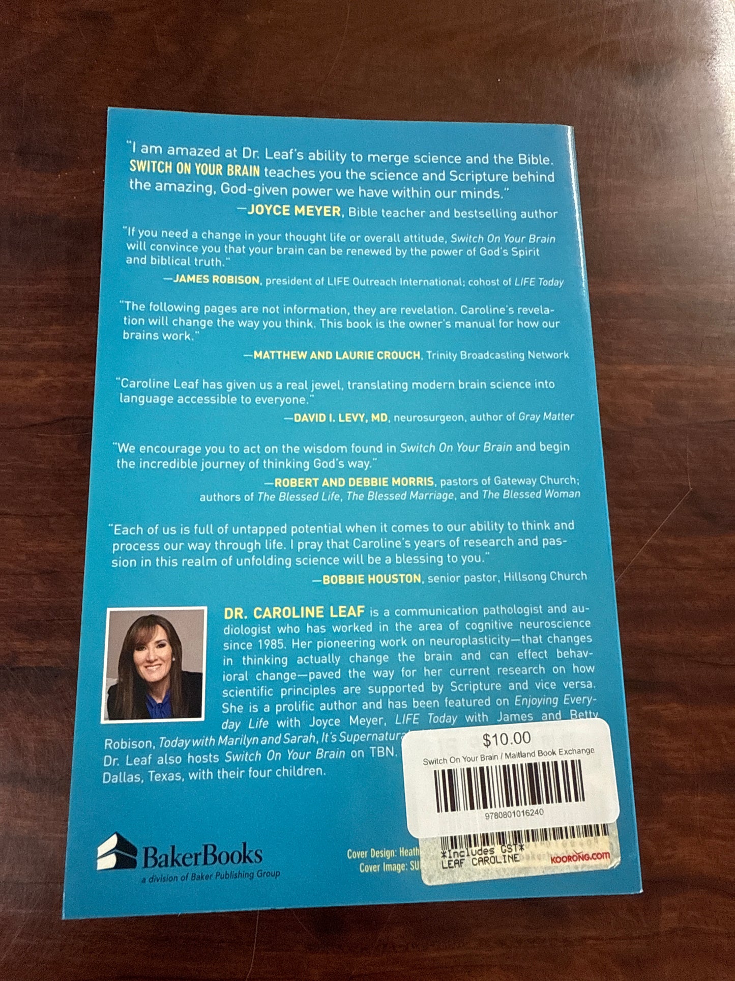 Dr Caroline Leaf Switch On Your Brain back  cover