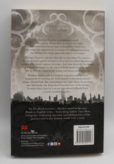 Tara Moss The Blood Countess actual back cover used books