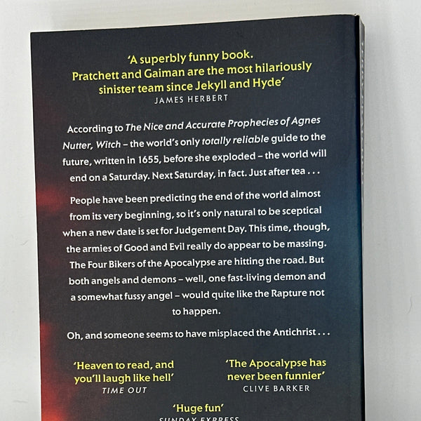 Terry Pratchett & Neil Gaiman Good Omens actual back cover used books