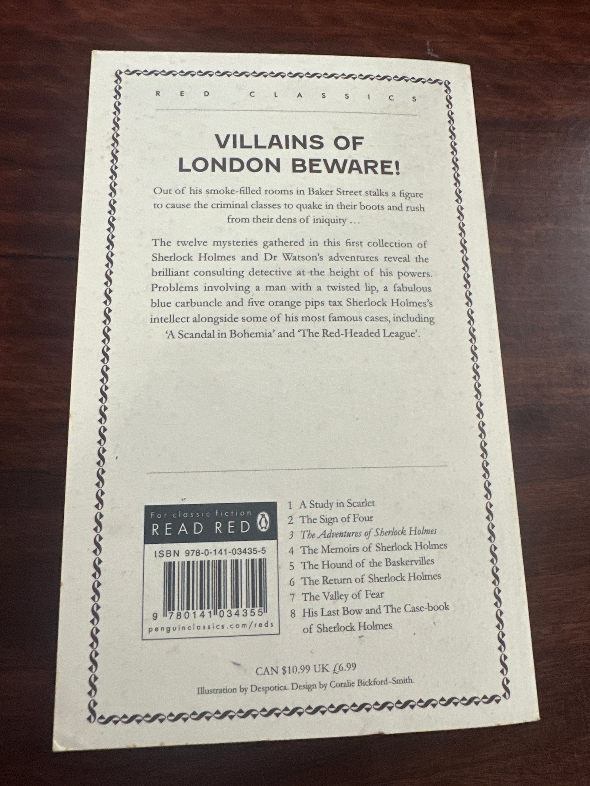 'The Adventures of Sherlock Holmes' by Arthur Conan Doyle back cover