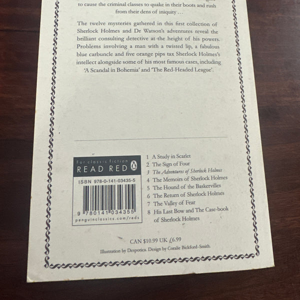 'The Adventures of Sherlock Holmes' by Arthur Conan Doyle back cover